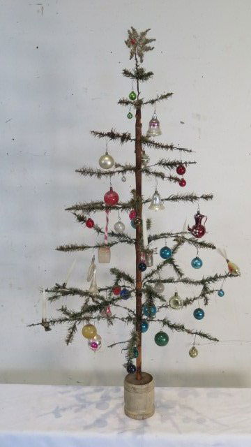 43" feather Christmas tree with wooden base (1 of 6)