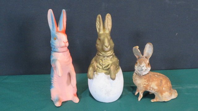 3 rabbit papier-mache candy containers (1 of 11)