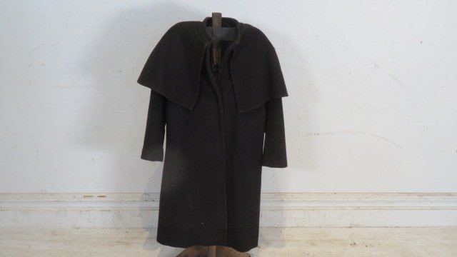 19th century boy's lined wool outer coat on primitive stand (1 of 11)