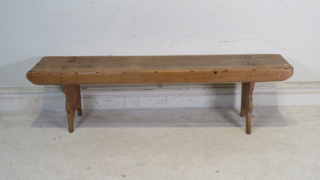 Early 19th century pine bench (1 of 7)