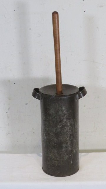 Tin dasher churn with handles and wood dasher (1 of 4)