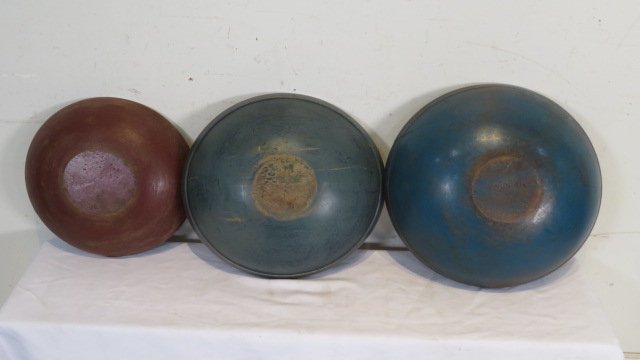 3 painted wooden bowls (1 of 5)