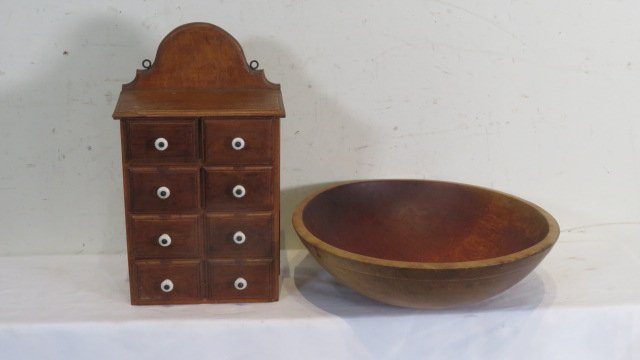 2 Maple pcs - 8 drawer spice cabinet and wooden bowl (1 of 5)