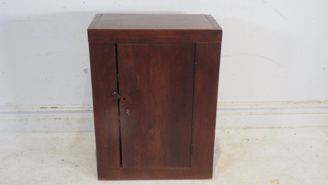 Walnut dovetailed case hanging cupboard with plank door (1 of 5)