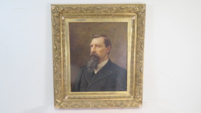 Late 19th century portrait by Brown Co., IN artist T.C. Steele dated 1891 (1 of 4)