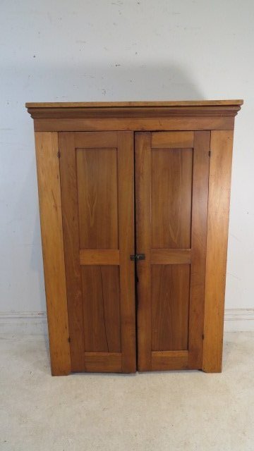 Late 19th century poplar jelly cupboard (1 of 4)