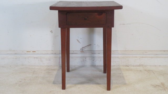 Early 20th century primitive one drawer stand table (1 of 4)