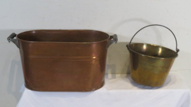 Brass jelly kettle and copper boiler (1 of 3)