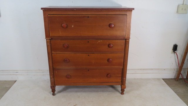 Ca. 1850 cherry 4 drawer chest (1 of 7)