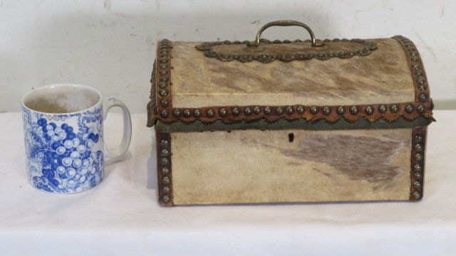 Small deer hide covered box (1 of 7)