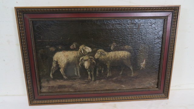 Alfred Montgomery O/C sheep painting (1 of 5)