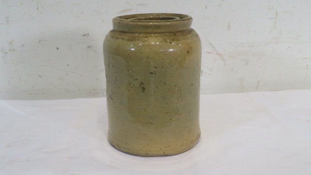 5 1/2" yellow ware wax sealer signed John Bell (1 of 5)