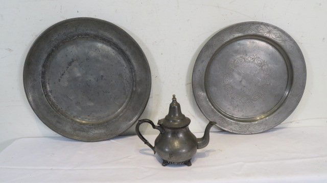 3 pieces of 19th century pewter (1 of 9)