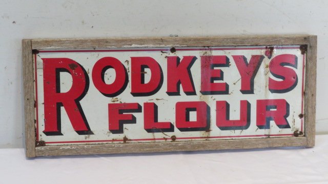 Tin Rodkey's Flour sign (1 of 3)