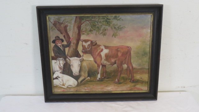 Folky O/C painting of cattle (1 of 7)