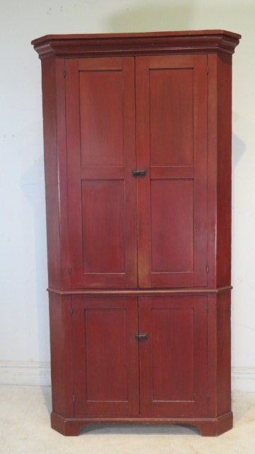 Mid 19th century painted blind door corner cupboard (1 of 7)