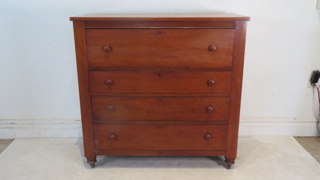 Ca. 1850 cherry 4 drawer chest (1 of 6)