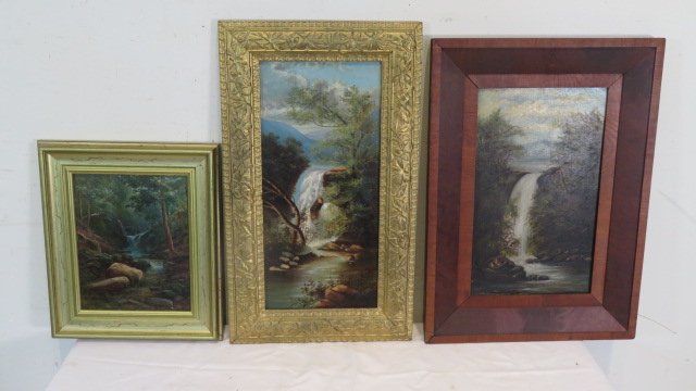 3 O/B paintings of waterfalls (1 of 4)