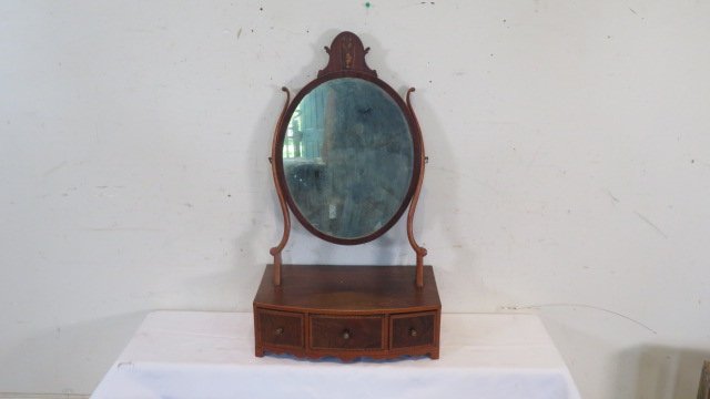 Mahogany French dressing mirror w/3 dovetailed drawers (1 of 5)