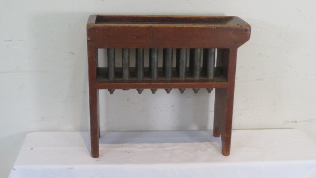 Wood framed 24-tube candle mold with pewter molds (1 of 6)