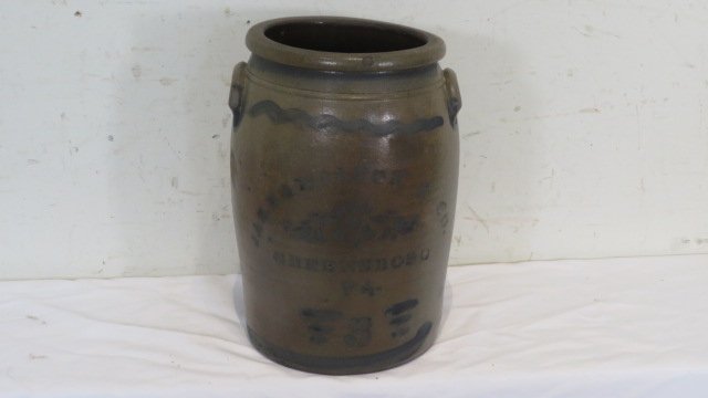 Western PA 3-gal stoneware jar, Jas. Hamilton & Co. (1 of 7)