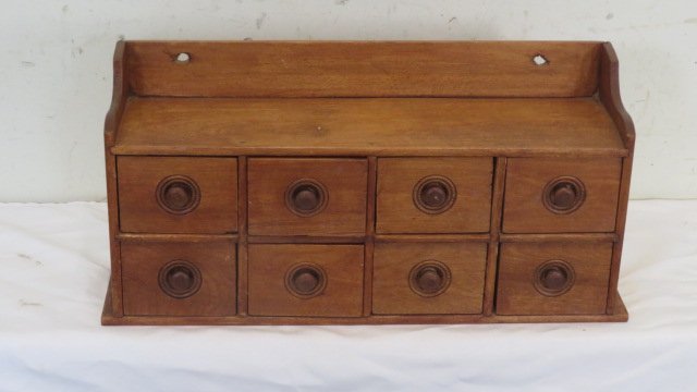 Early 20th century maple 8-drawer hanging spice drawers (1 of 4)