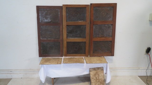 3 pie safe doors with poplar frames and 4 extra punched tins (1 of 5)