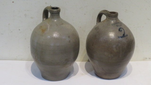 2 early ovoid stoneware jugs (1 of 6)
