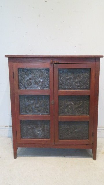Painted poplar tin door pie safe (1 of 9)