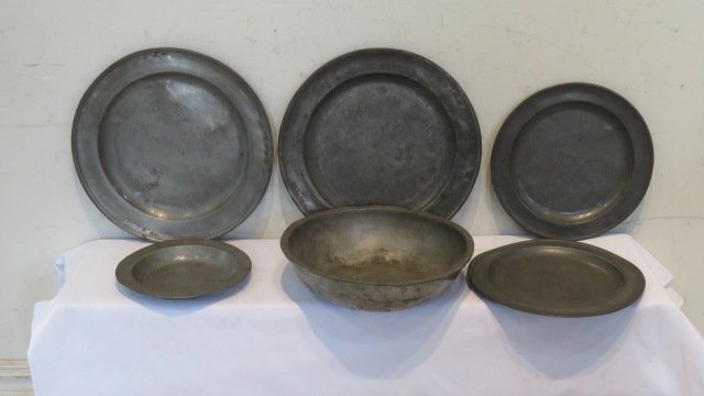 6 pieces of 19th century pewter (1 of 5)