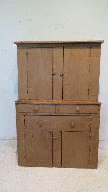 Painted pine step back cupboard (1 of 4)