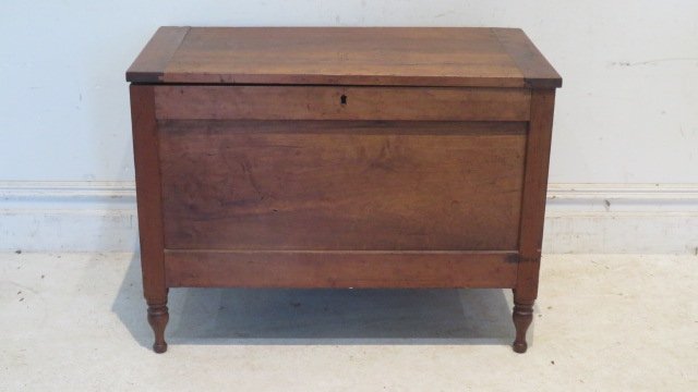Diminutive ca. 1830-40 cherry blanket chest (1 of 6)