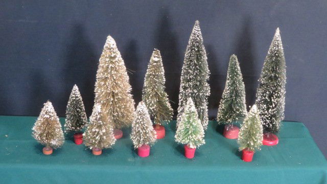 Group of 11 bottle brush Christmas trees (1 of 3)