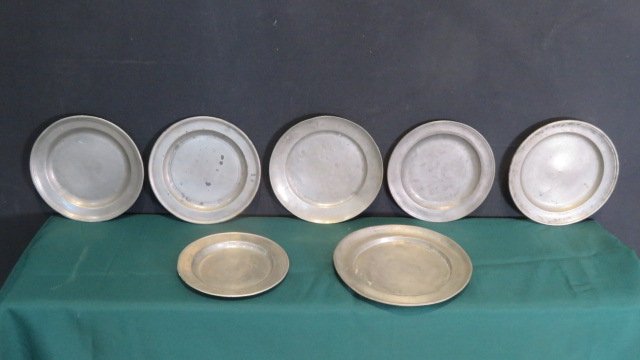 7 - 19th century pewter plates with touchmarks (except one) (1 of 9)