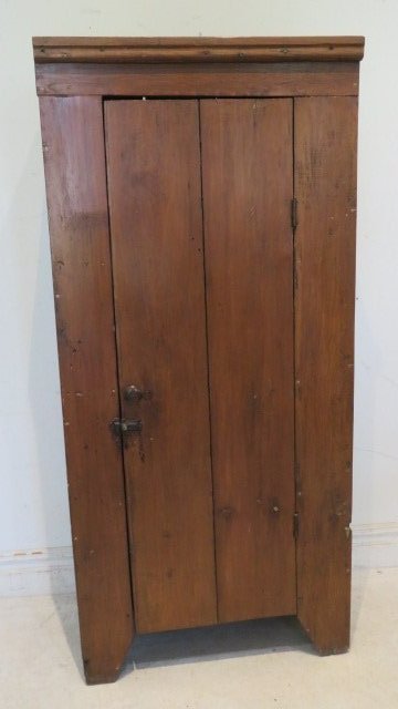 Pine single plank door jelly cupboard, (1 of 4)
