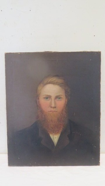 Late 19th century O/C portrait of young man (1 of 3)