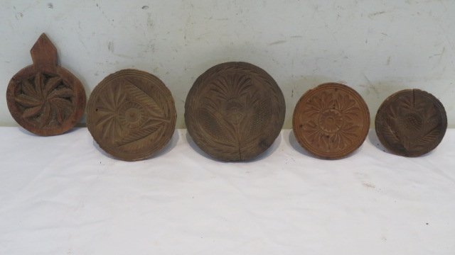 Group of 5 wood butter prints (1 of 10)