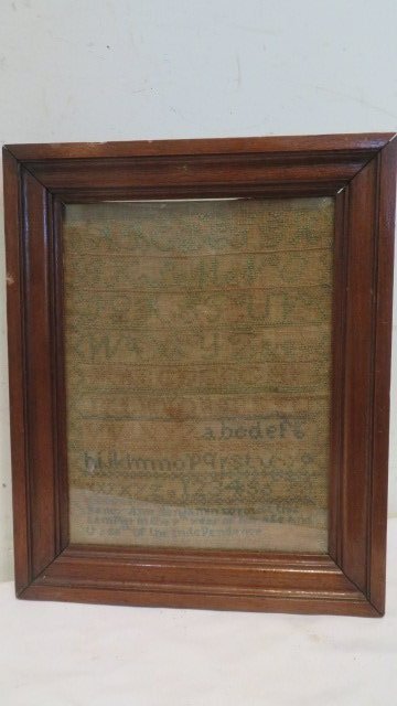 American 1812 patriotic schoolgirl sampler (1 of 4)