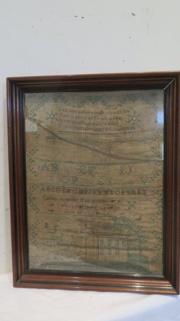 Large American schoolgirl sampler (1 of 7)