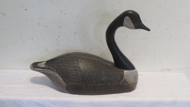 Contemporary goose decoy with carved feathers (1 of 4)