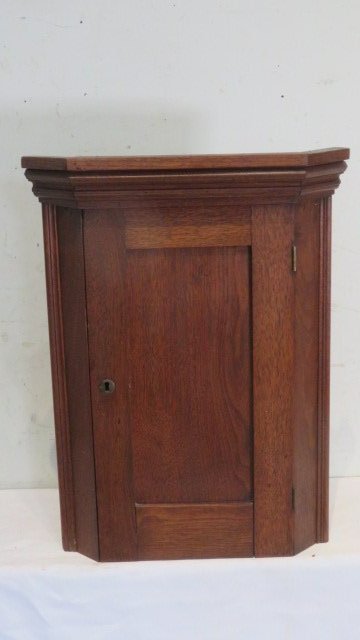 Walnut hanging corner cupboard in old natural surface (1 of 6)