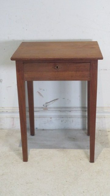 Walnut tapered leg one drawer stand table (1 of 4)