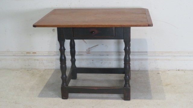 New England stretcher base tavern table (1 of 4)