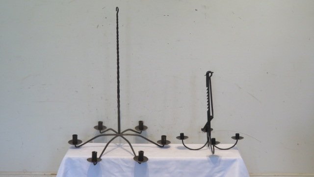 2 contemporary wrought iron candle chandeliers (1 of 6)