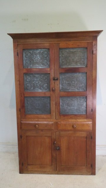 19th century walnut pie safe cupboard (1 of 5)