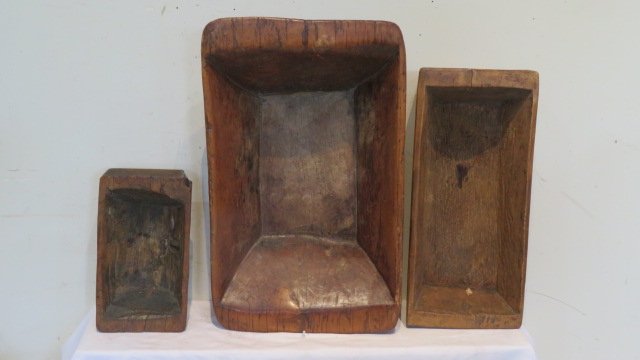 3 handmade wood troughs: 3 handmade wood troughs, smallest one has a drain, largest is 29"L x 17"W x 8.5"D