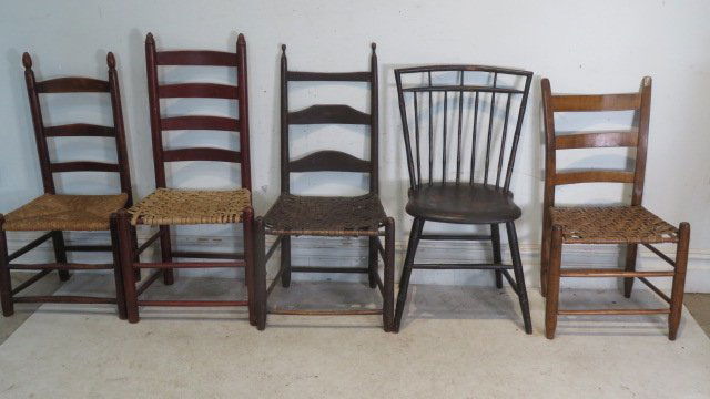Group of 5 early chairs (1 of 6)