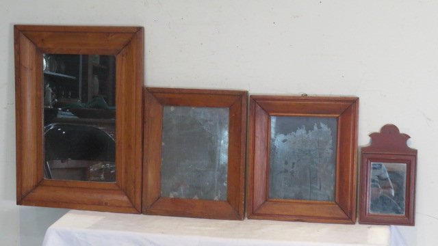 Group of 4 mirrors in wood frames (1 of 4)