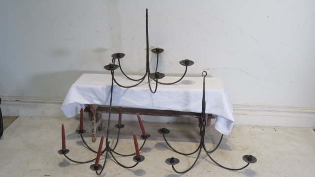 3 contemporary iron hanging candelabras (1 of 4)
