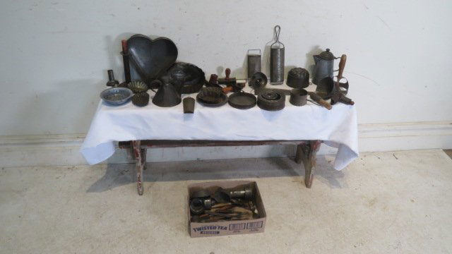 Large group of tinware and other items (1 of 4)